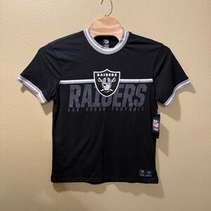 Men’s Large NWT NFL Las Vegas Raiders Team Apparel Black and Gray Fan Shirt